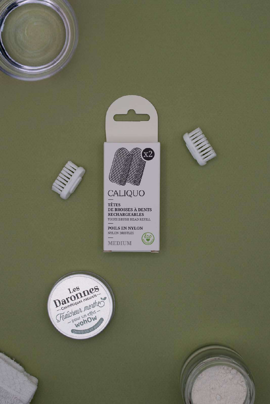 2 têtes de brosse à dents medium Caliquo